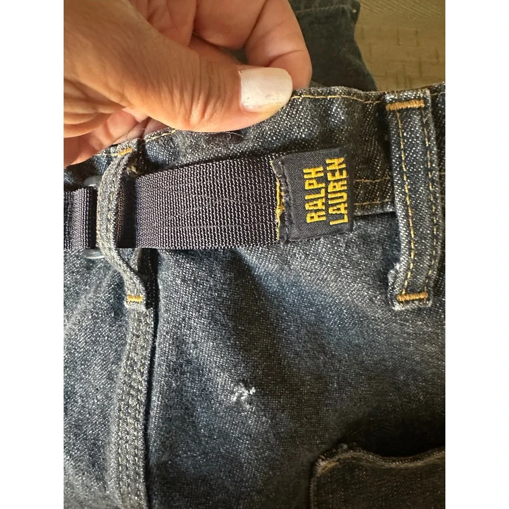 Vintage Ralph Lauren Velcro-Back Carpenter Denim Shorts (Jorts)